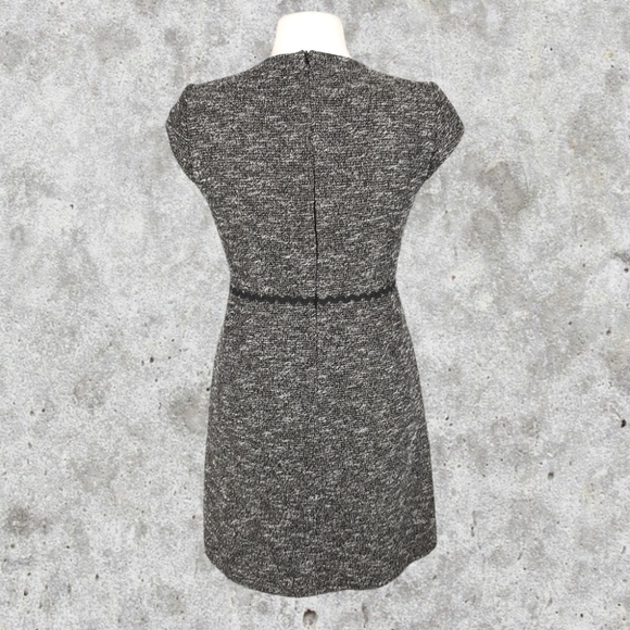 L.K Bennett Boucle Tweed Dress Size 14 RikRak Waist Front Pleat Smart Office - Picture 4 of 11